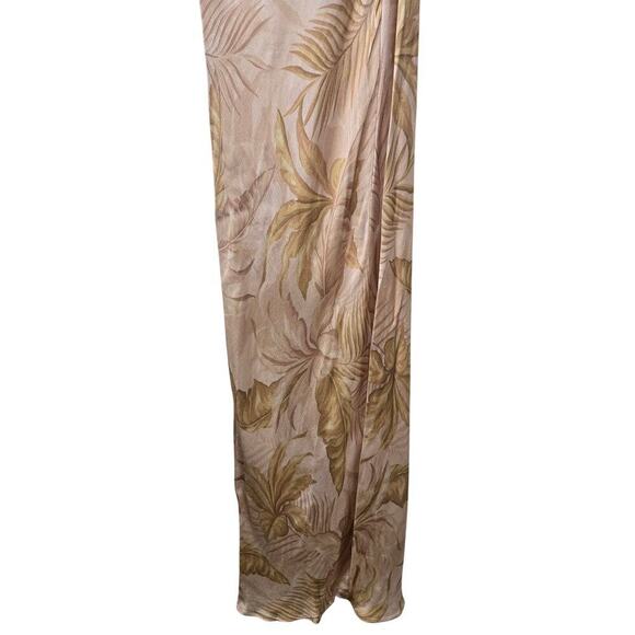Bec + Bridge Dusty Palms Maxi Dress Size US 4 Small Tan Gold Cowl Slip NEW - Picture 6 of 9